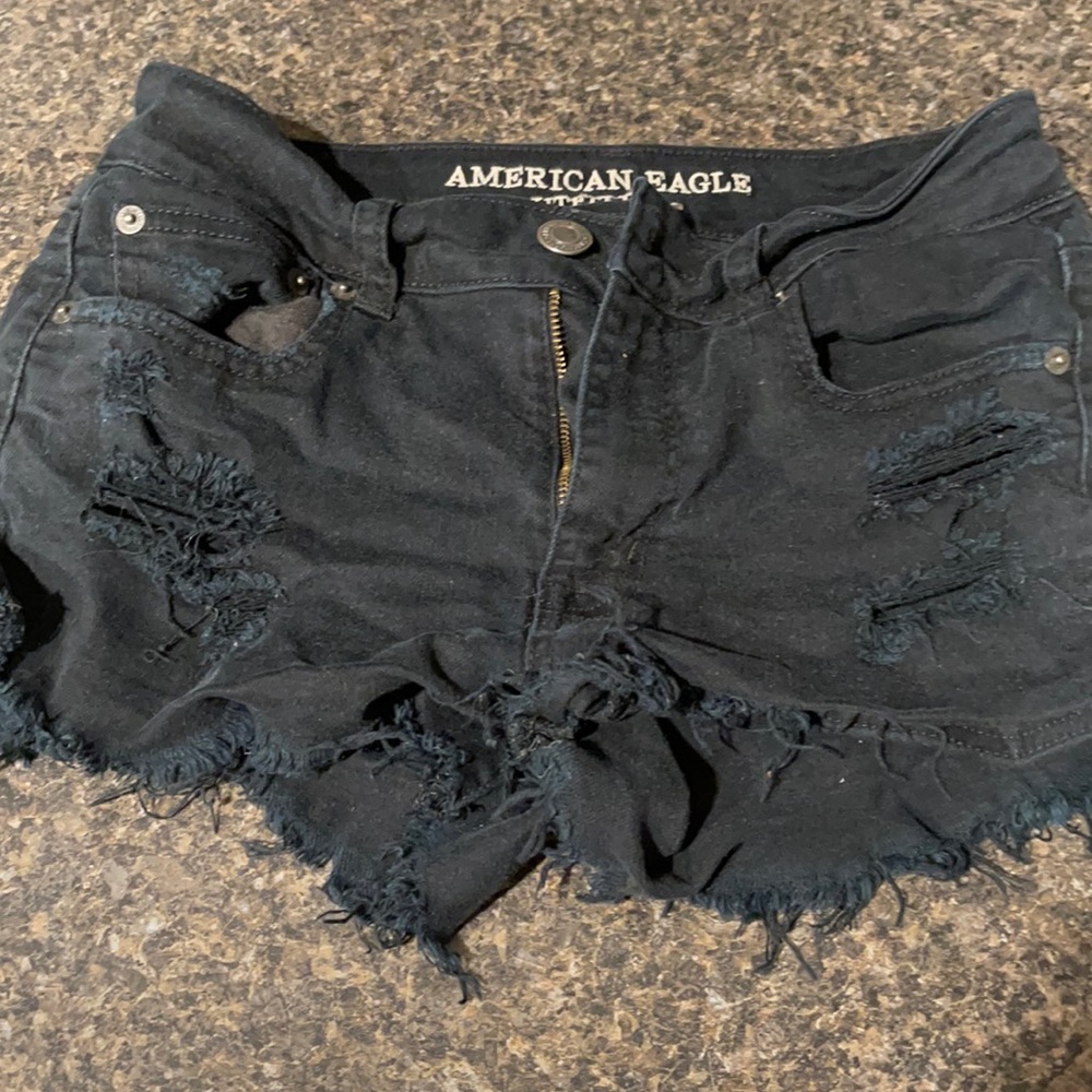 black american eagle jean shorts